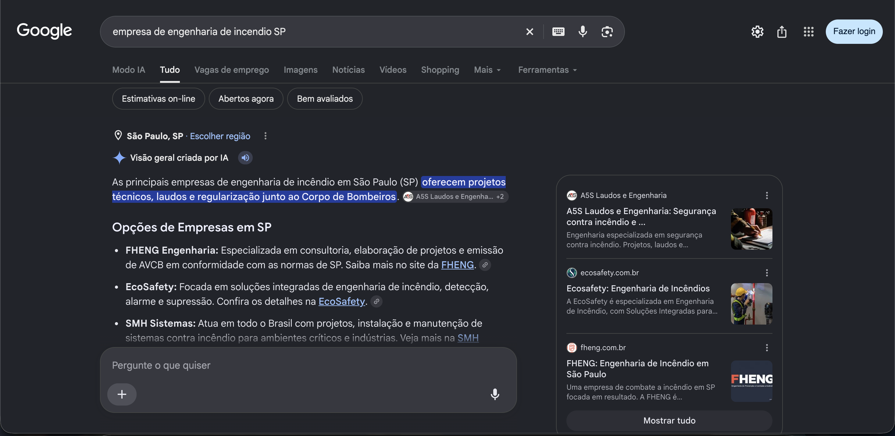 Site e referência da FHENG nas IAs
